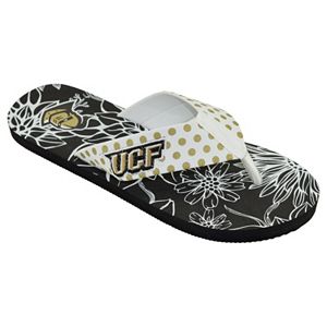 Women's College Edition UCF Knights Floral Polka-Dot Flip-Flops