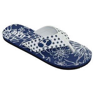 Women's College Edition BYU Cougars Floral Polka-Dot Flip-Flops