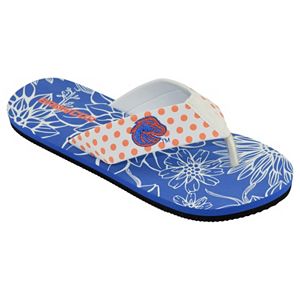 Women's College Edition Boise State Broncos Floral Polka-Dot Flip-Flops