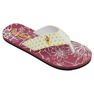 Women's College Edition Arizona State Sun Devils Floral Polka-Dot Flip-Flops