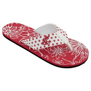 Women's College Edition Washington State Cougars Floral Polka-Dot Flip-Flops