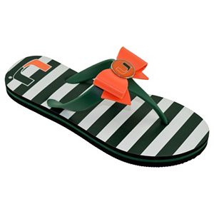 Women's College Edition Miami Hurricanes Bow Flip-Flops