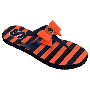 Women's College Edition Syracuse Orange Bow Flip-Flops