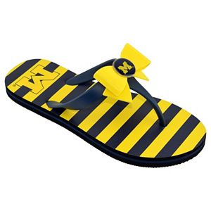 Women's College Edition Michigan Wolverines Bow Flip-Flops