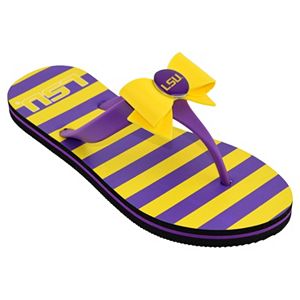 Women's College Edition LSU Tigers Bow Flip-Flops