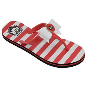 Women's College Edition Georgia Bulldogs Bow Flip-Flops