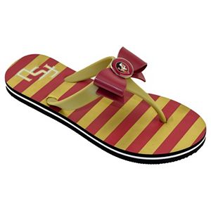 Women's College Edition Florida State Seminoles Bow Flip-Flops