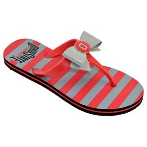 Women's College Edition Ohio State Buckeyes Bow Flip-Flops