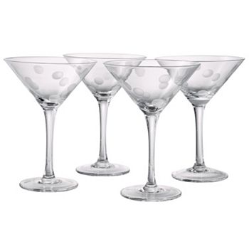 artland polka martini dot pc glass