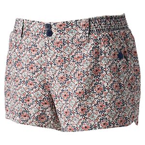Juniors' Rewind Smocked Linen Shortie Shorts