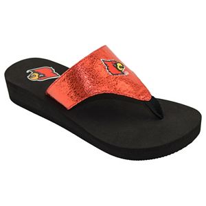 Women's Louisville Cardinals Shine Platform Flip-Flops