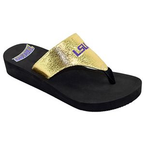 Women's LSU Tigers Shine Platform Flip-Flops
