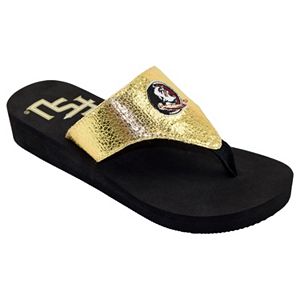 Women's Florida State Seminoles Shine Platform Flip-Flops