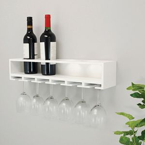 Kiera Grace Claret Wine Bottle & Glass Rack Wall Shelf