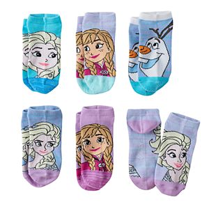 Disney's Frozen Anna, Elsa & Olaf Girls 4-16 6-pk. No-Show Socks