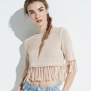 k/lab Fringe Crop Sweater