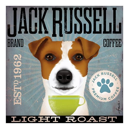 Jack Russell Coffee Canvas Wall Art