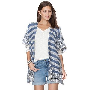 Women's Chaps Striped Poncho Cardigan