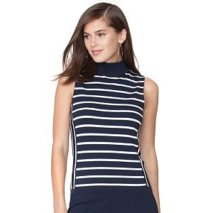 Women's Chaps Striped Sleeveless Sweater