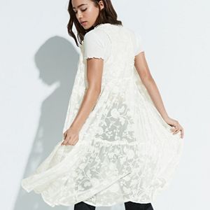 k/lab Sheer Lace Long Vest