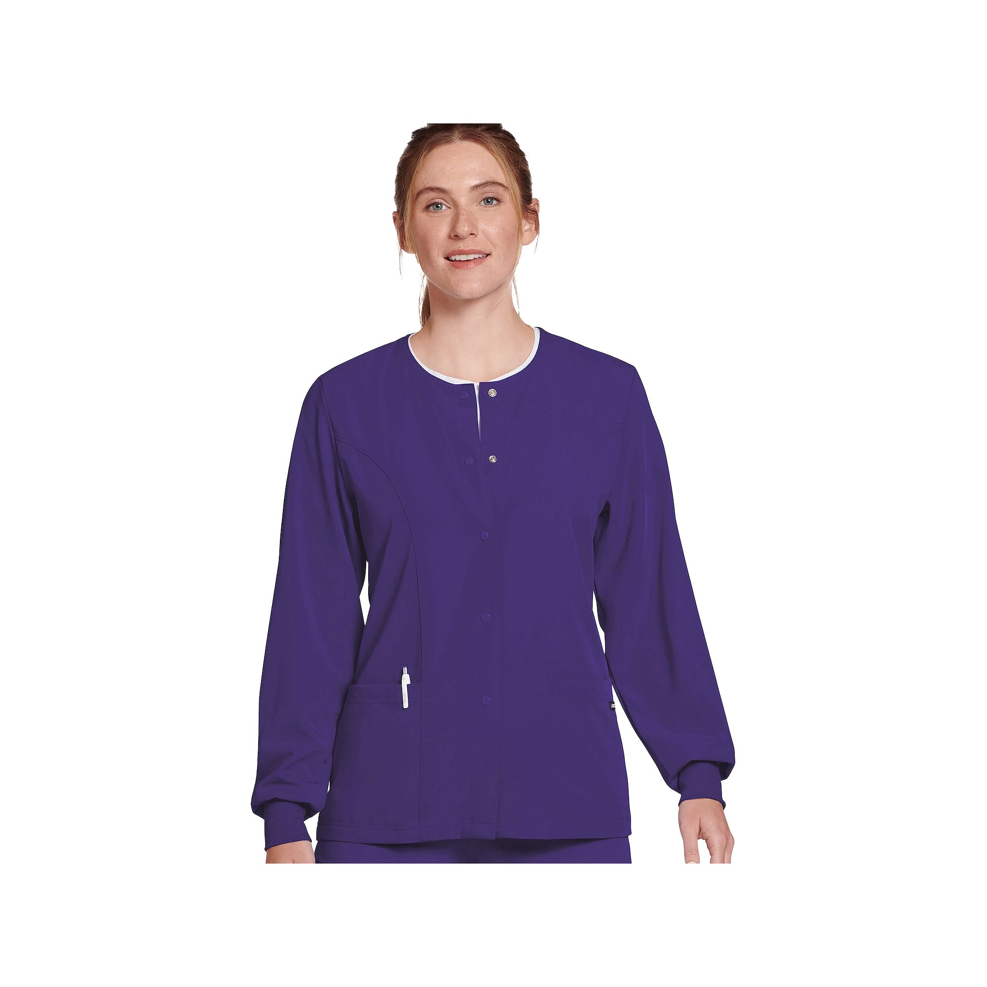 Womens Jockey® Scrubs Classic Round Neckline Snap Jacket 2356, Size: Larg