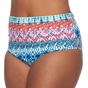Plus Size Pink Envelope High-Waisted Bikini Bottoms