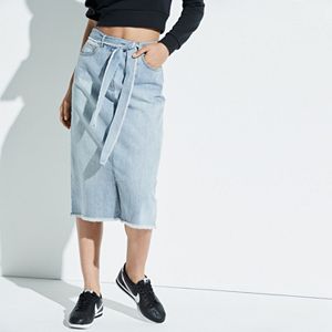 k/lab Frayed Denim Skirt
