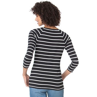 Women's Chaps Lace-Up Boatneck Tee