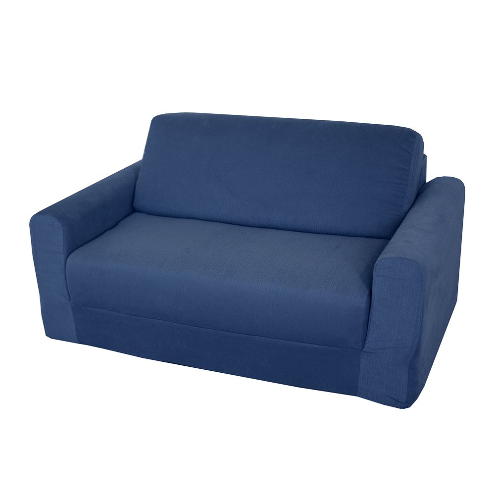 Fun Furnishings Blue Denim Sleeper Sofa, Blue Denim Sleeper Sofa