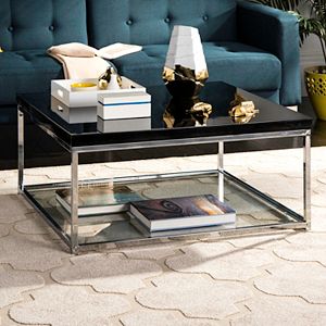 Safavieh Chrome Finish Glass Coffee Table