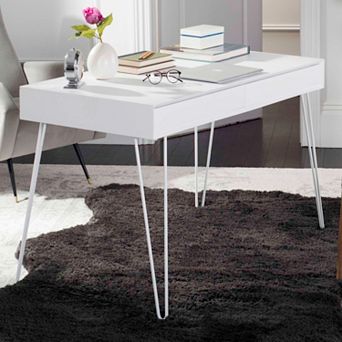 Safavieh Retro White 2-Drawer Desk