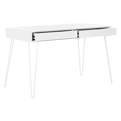 Safavieh Retro White 2-Drawer Desk