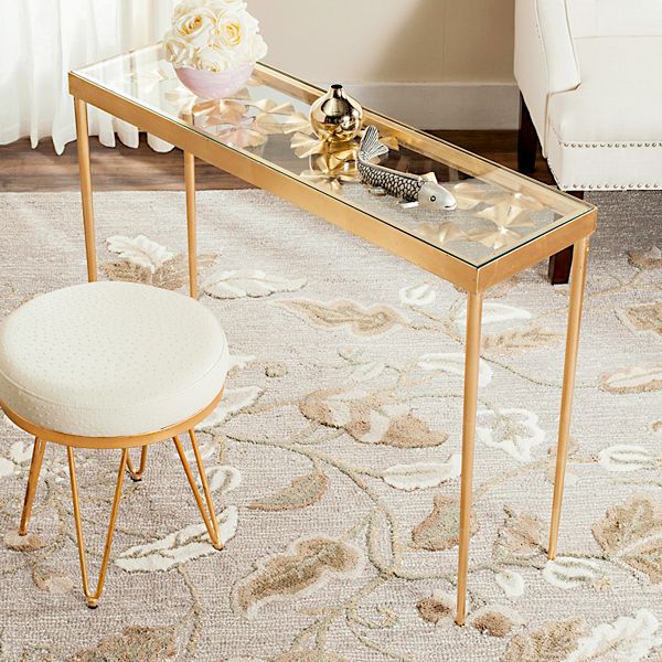 Ginkgo Leaf Console Table, Safavieh Gold Console Table