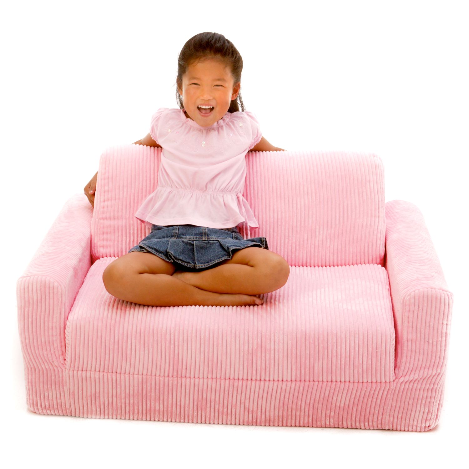 Pink Chenille Sleeper Sofa 