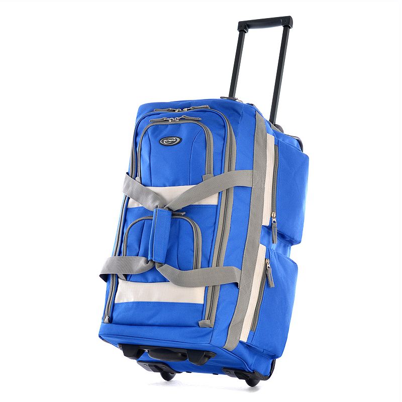 Olympia 8-Pocket Rolling Duffel Bag, Royal Blue