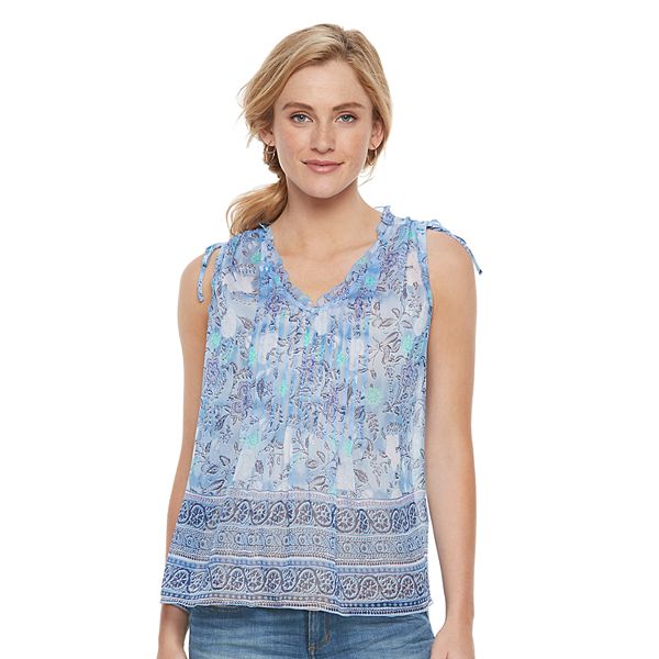 Women's Sonoma Goods For Life® Print Pintuck Top