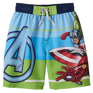 Boys 4-7 Marvel Avengers Ironman, Hulk & Captain America Swim Trunks
