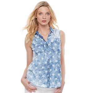 Women's Rock & Republic® Star Chambray Tank