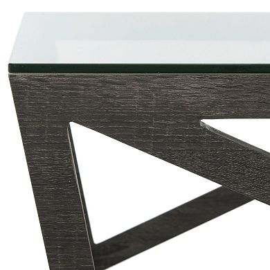 Safavieh Contemporary Wide Glass Top Coffee Table