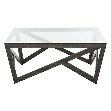 Safavieh Contemporary Wide Glass Top Coffee Table