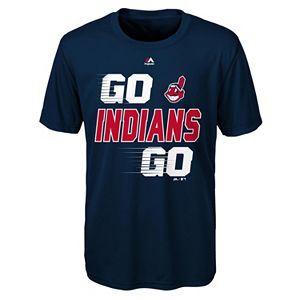 Boys 8-20 Majestic Cleveland Indians Double Header Cool Base Tee