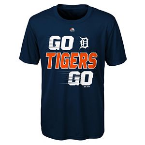Boys 8-20 Majestic Detroit Tigers Double Header Cool Base Tee