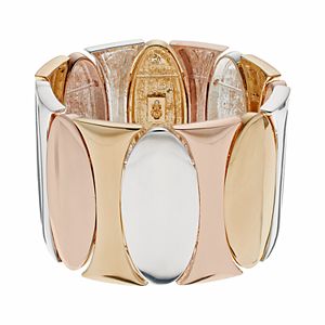 Jennifer Lopez Tri Tone Oval Stretch Bracelet