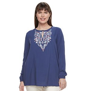 Plus Size Design 365 Embroidered Top