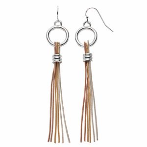 Jennifer Lopez Tri Tone Fringe Drop Earrings