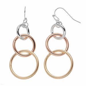 Jennifer Lopez Tri Tone Graduated Circle Drop Earrings