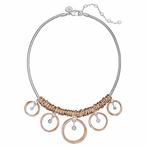 Jennifer Lopez Tri Tone Graduated & Twisted Circle Necklace