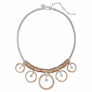 Jennifer Lopez Tri Tone Graduated & Twisted Circle Necklace