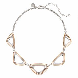 Jennifer Lopez Tri Tone Triangular Link Necklace