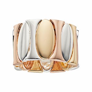 Jennifer Lopez Tri Tone Oval Stretch Ring